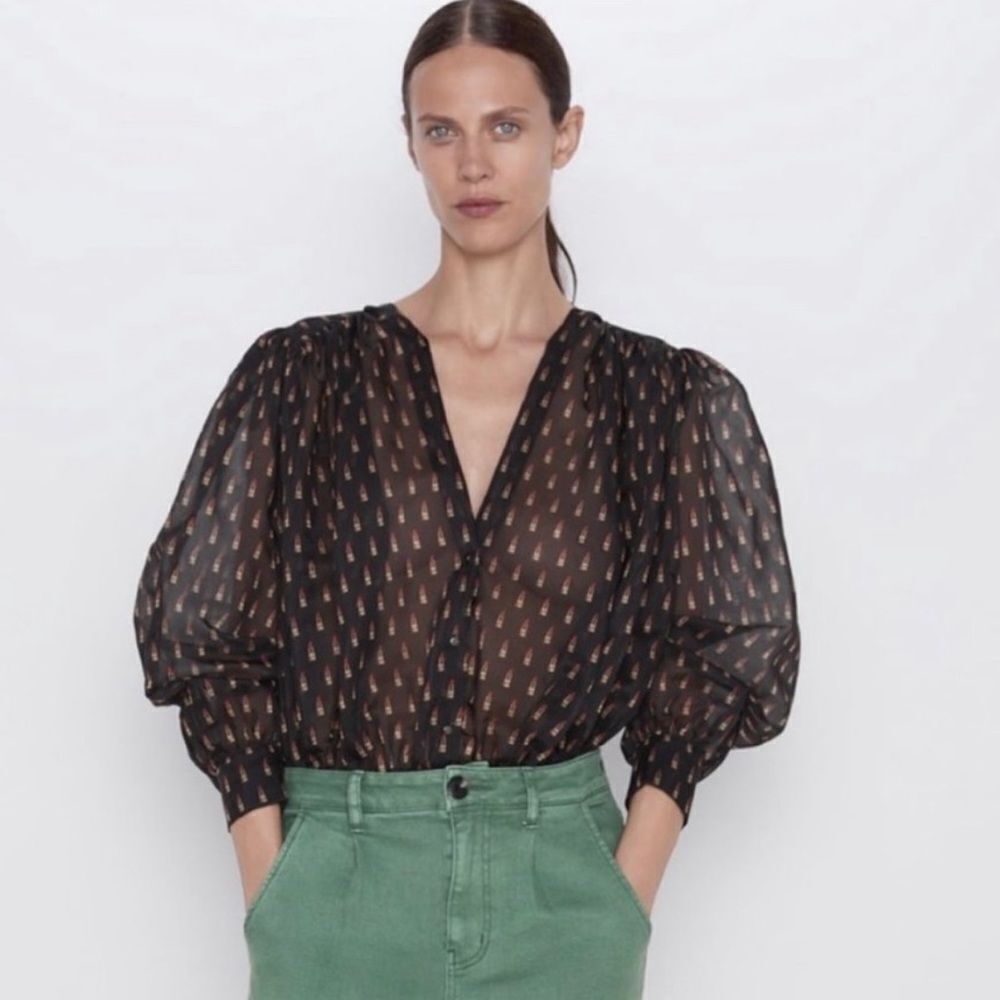 Zara Black Sheer Bodysuit
